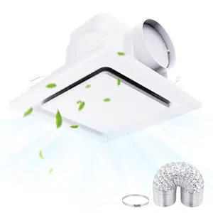 LANMEL Bathroom Exhaust Fan without Light, 10" Panel Bathroom Ceiling Ventilation Fan (8x8 Mount), 130 CFM 1.0 Sones, Quiet Square Bath Fan for Bathrooms, Shower, Office, Restroom Etc
