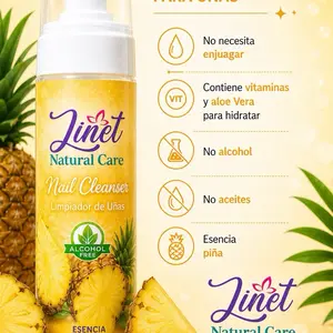 Linet Natural Care Nail Cleanser Pineapple Essence Alcohol-Free with Vitamins & Aloe Vera for Hydration