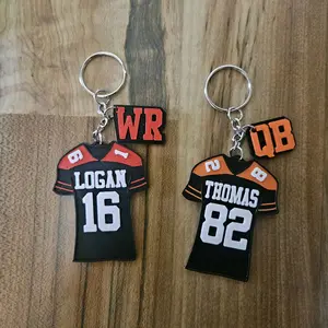 Personalized Football Jersey Keychain | Name & Number + Position Charm | Player Gift