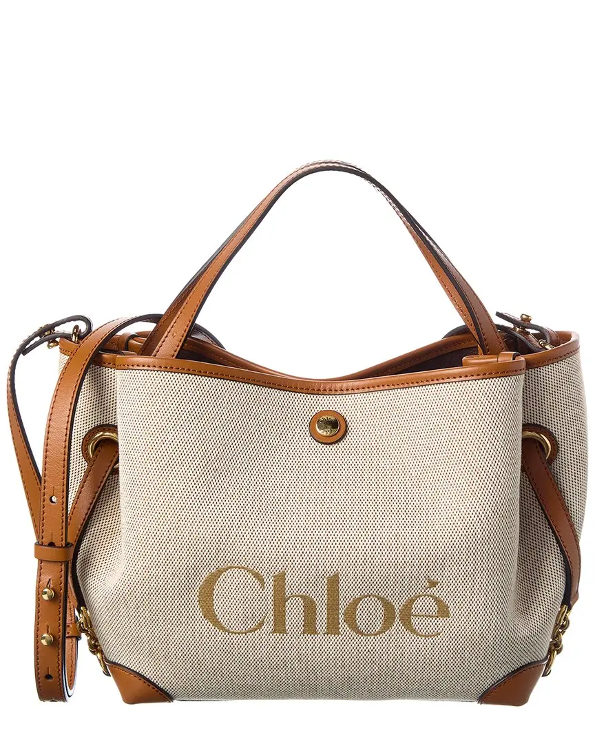 Chloé Clover Double Carry Small Canvas & Leather Tote