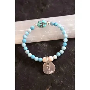I Am What I Choose To Be Larimar Bracelet