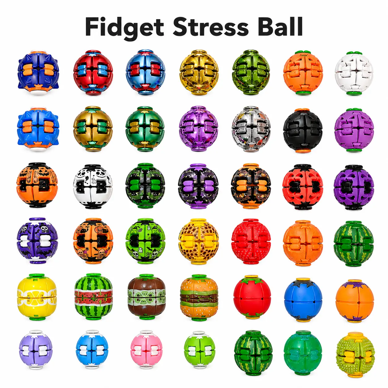 1 Pack Transforming Fidget Ball Spinner, Press Activated Gyro Toy with Smooth Spinning Motion, Interactive Desk Gadget, Portable Stress Relief Toy & Creative Gift for Friends