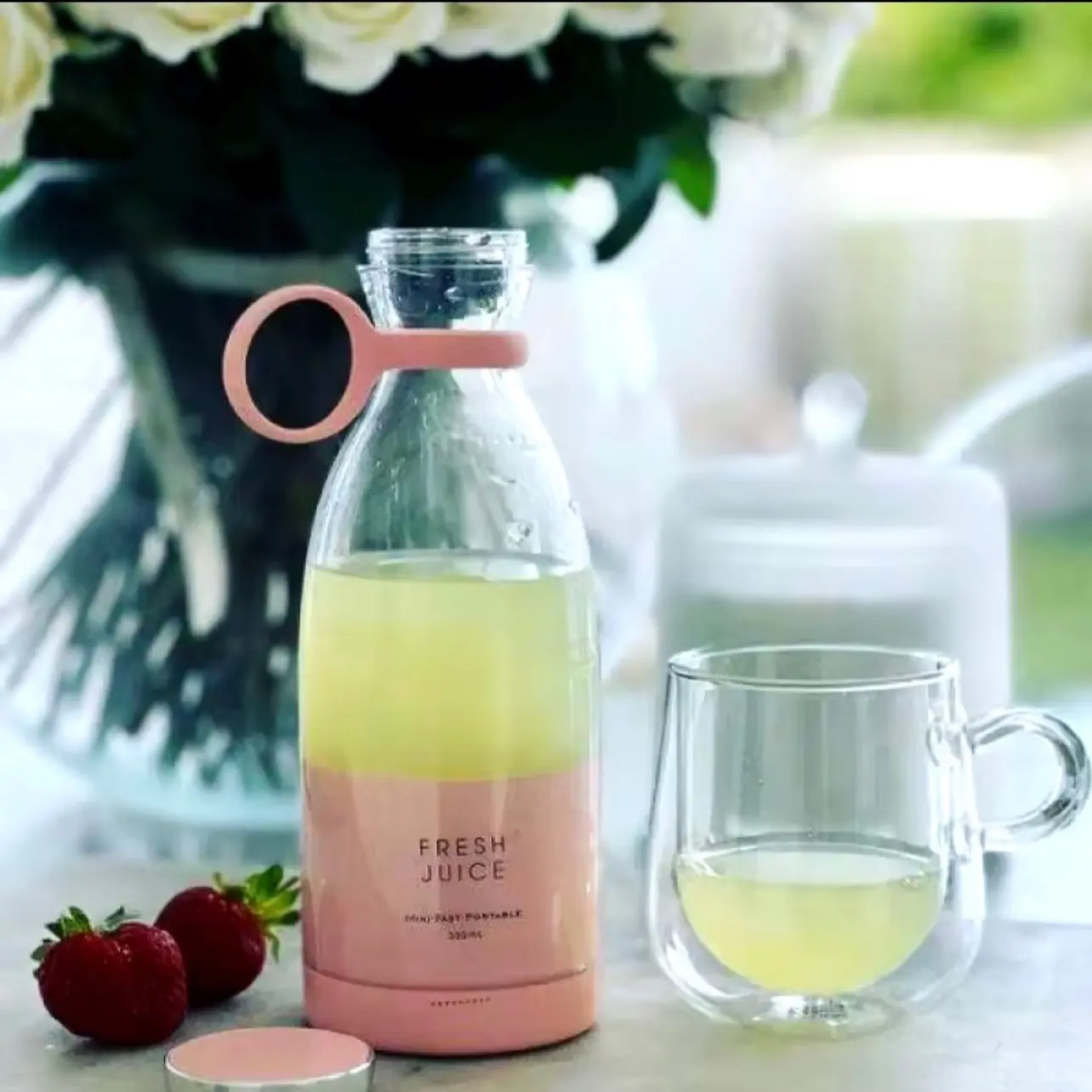 Mini Fast Juice Juicer Handheld Blender with 6-Blade USB Rechargeable for Fresh Fruits Mixer and Smoothie Bottle