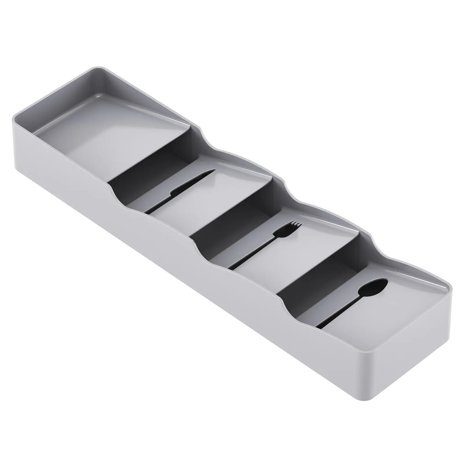 Lifewit Compact Flatware Drawer Organizer,  Narrow Silverware Tray for Kitchen Drawers, Plastic Cutlery Holder for Spoons, Forks and Knives, Utensils Storage Organization