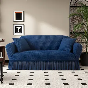 Elastic 1-4 Seater Sofa Cover, Pure Color Non-slip Dust-proof Slipcover for Living Room & Outdoor, All Seasons Universal Sofa Protector