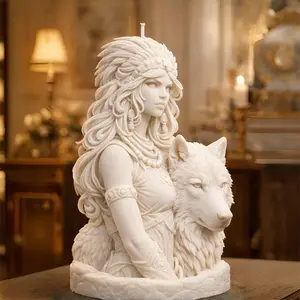 Mystical Guardian Wolf Theme Candle Wax Mold, Candle Molds For Candle Making, Unique Home Decor Ornament, Handmade Gift Silicone Mould, DIY Craft Tool, Handicraft, Handmade Crafts