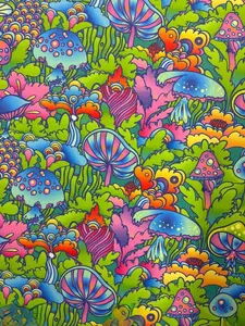 Trippy Mushroom Forest Durable Spandex Fabric with Great Four-Way Stretch Ideal for Swimwear Dance Wear Leggings Active Wear and Costumes