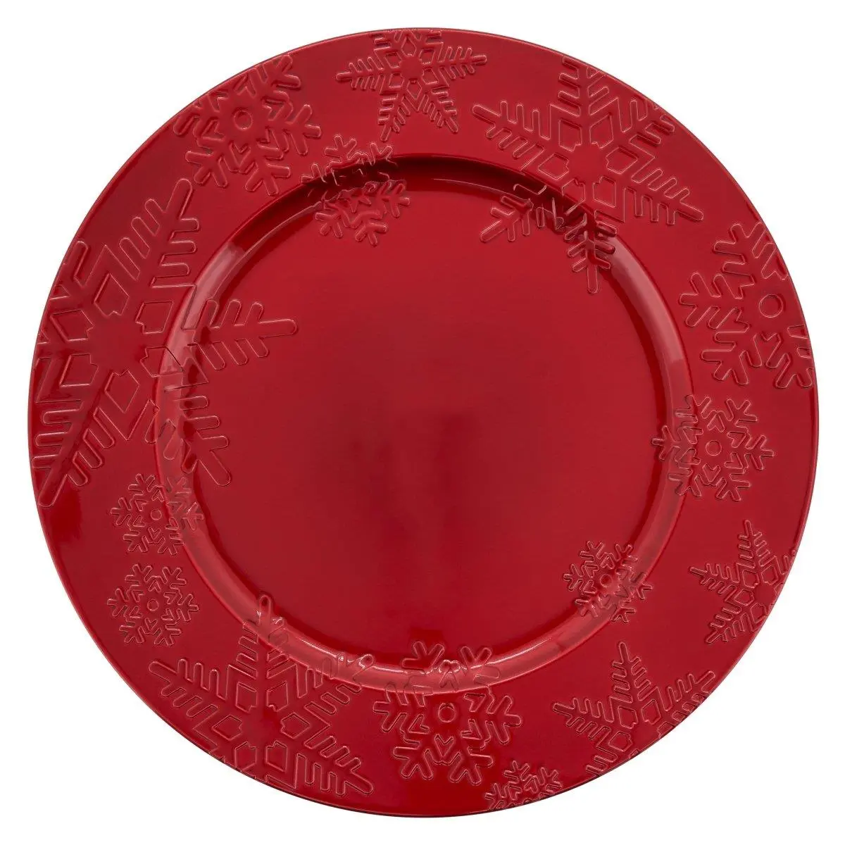 SARO Charger Plates with Snowflake Design - Set of 4