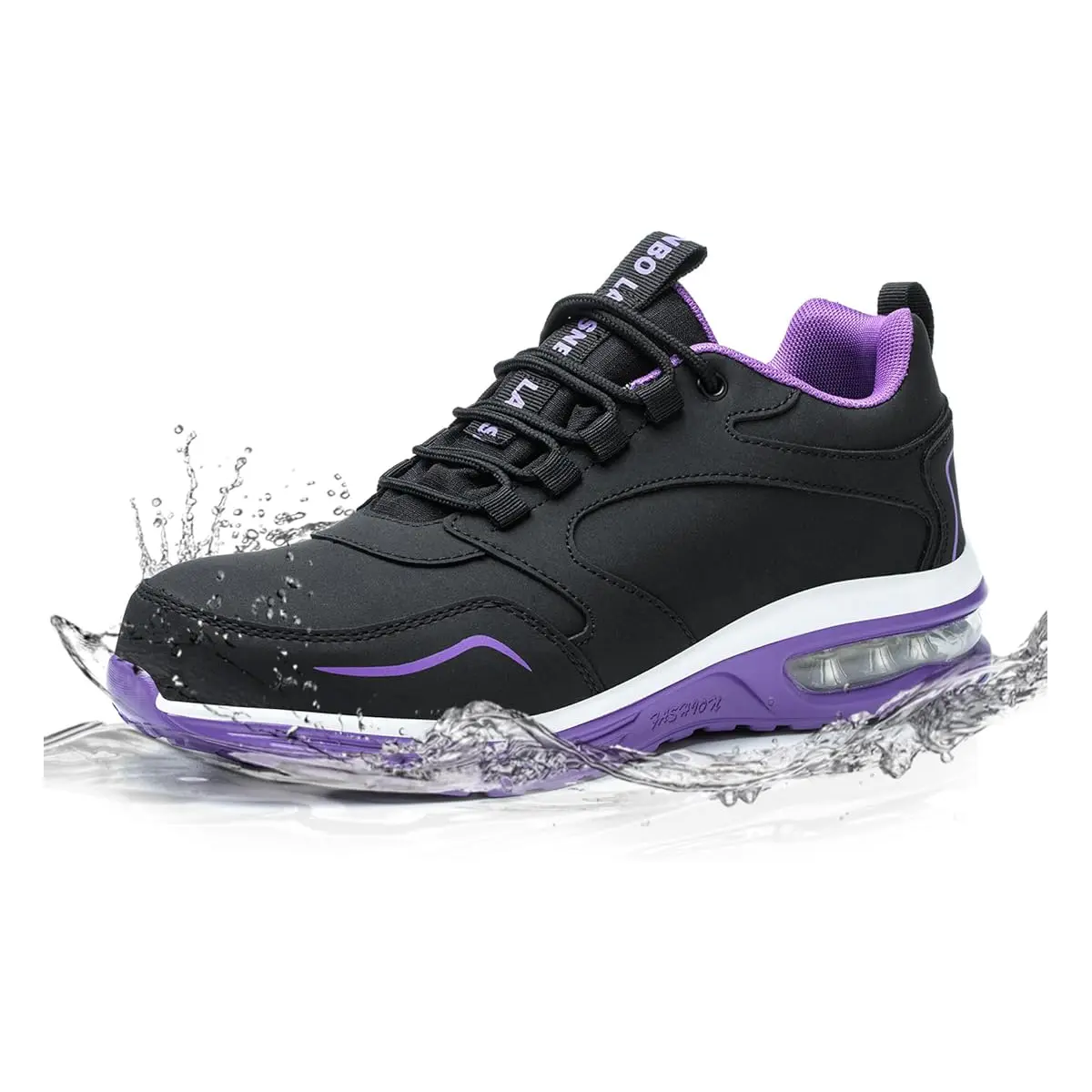 Waterproof Steel Toe Shoes for Women Non-Slip Puncture-Proof Safety Work Sneakers Comfortable Lightweight Fashion Footwear for Industrial Construction and Food Service Rubber Closed Kitchen Walking Shoes Worker Girl