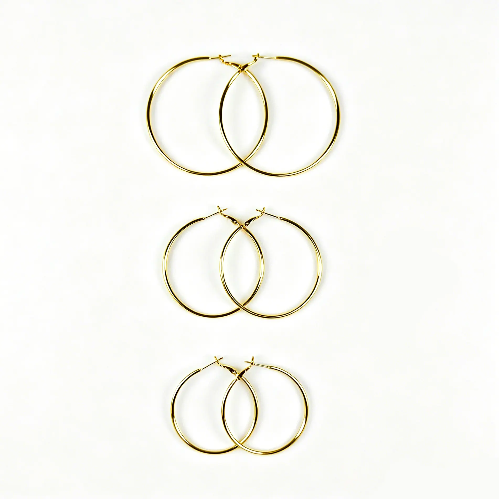3 Pairs 40 50 60mm Silver Gold Hoop Earrings for Women | 14K Gold Plated Hoop Earrings Set Hypoallergenic Earring Lightweight Dangle Earrings Set