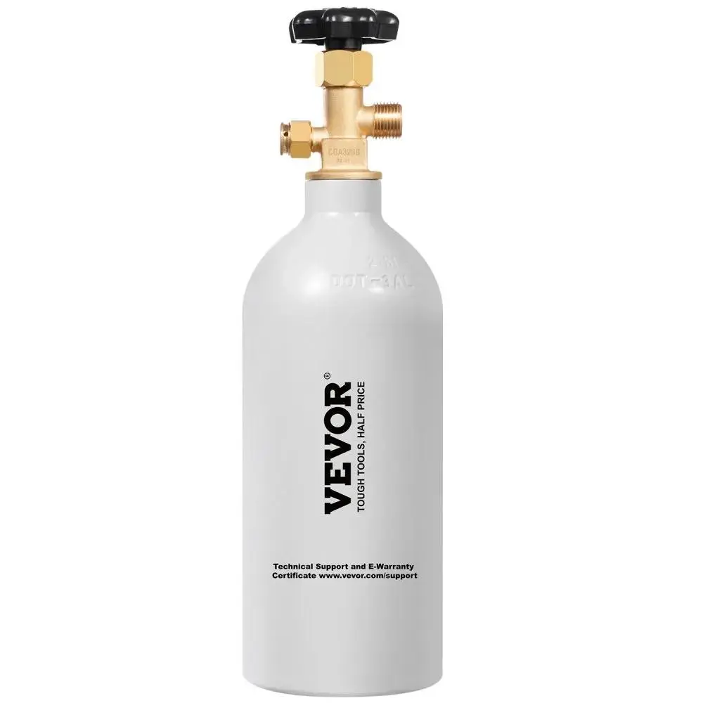 【Summerfinds】VEVOR CO2 Tank,  2.5 lbs New Aluminum Alloy Cylinder, CO2 Air Tank with Light Gray Spray Coating, CGA320 Valve & Adjustable Pressure, DOT Approved Cylinder for Draft Beer Dispensing and Soda Maker
