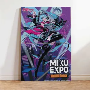 Hatsune Miku Miku Expo Anime Poster, Virtual Singer Concert Wall Art Print, Vocaloid Music Room Decor Fan Gift (poster only, no frame)
