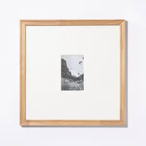 15" x 15" Matted to 4" x 6" Gallery Frame Natural Wood - Threshold designed