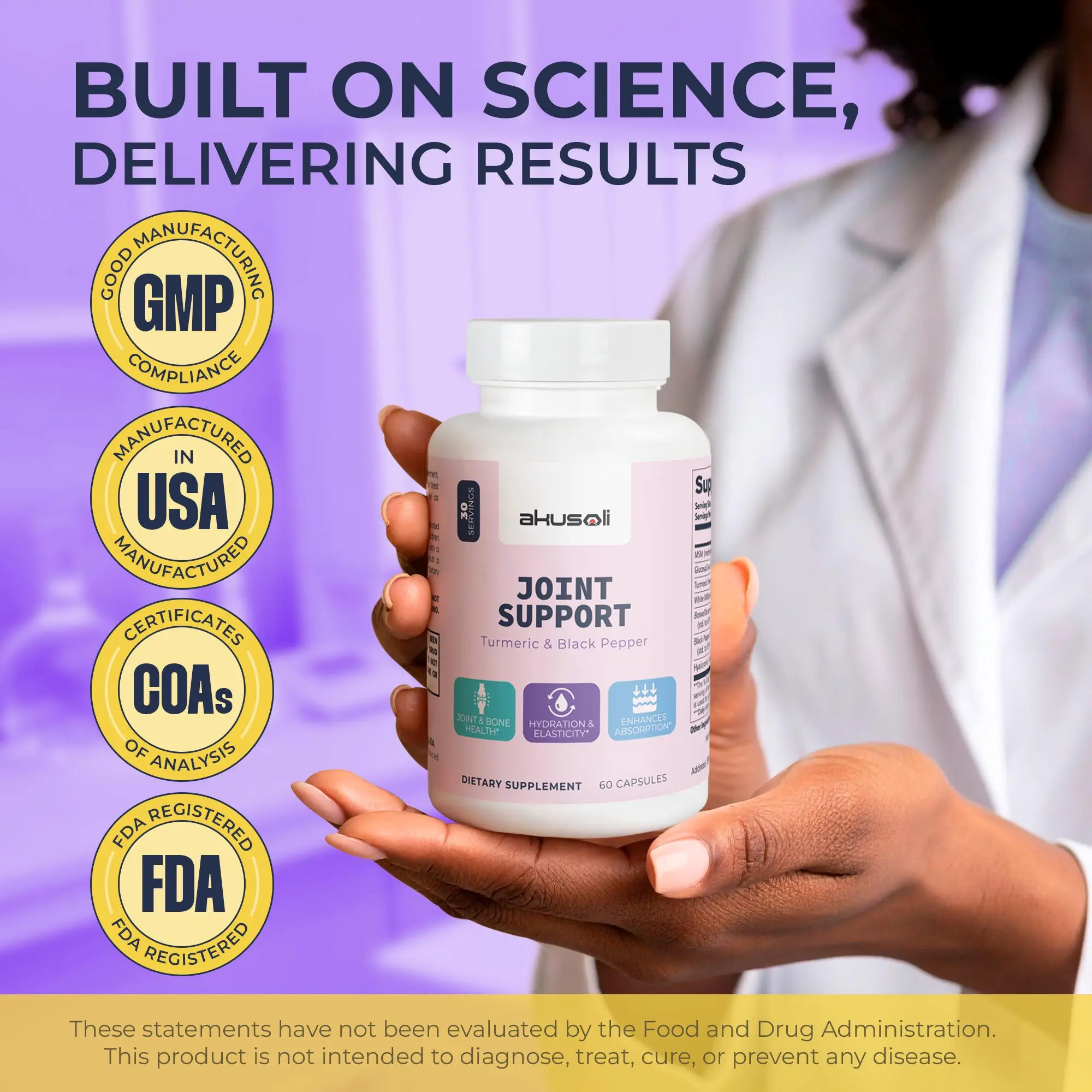 Akusoli Joint Support | Advanced Daily Supplement For Joint Health | For Knees, Hips, Back, Shoulders Akusoli Joint Support | Advanced Daily Supplement For Joint Health | For Knees, Hips, Back, Shoulders