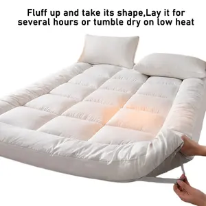 New Ultra Soft Pure Color Mattress Pad, Breathable Fluffy, Hotel Quality, Full Support, Single Twin Queen King Sizes, Easy Clean, Breathable Topper