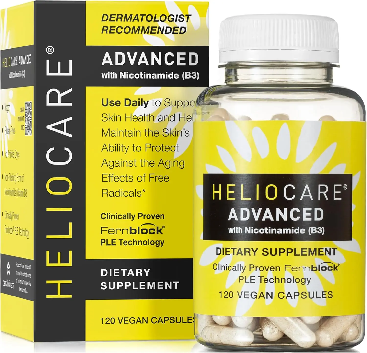 Vitamin B3 Capsules with Botanical Extract | Vegan Formula | Gluten-Free | 120 Count | Tasteless Capsules