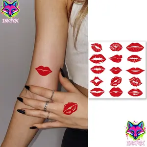 5 Pcs Temporary Tattoo Stickers, Sexy Lip Tattoos, Romantic Night Atmosphere, Waterproof Sweatproof, Perfect for Couples, Temporary Tattoo Kit