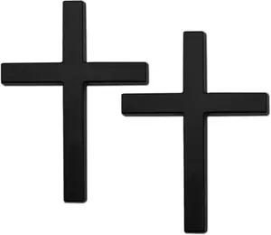 2 count Metal  Christ  Badge Stickers,  Decal, 2.5"1.8"   Christ  Emblem Badge Decal, Self Adhesive Scratch Covering Metal Emblem  Fit    Tail (Black)