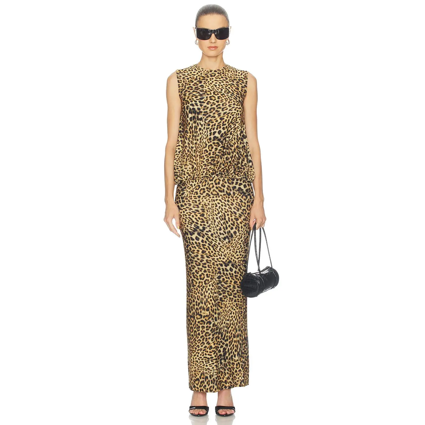 Norma Kamali Babydoll Gown in Cheetah Patch