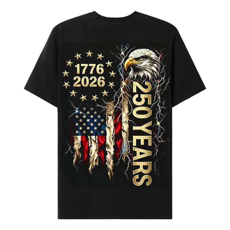 Men's Chaosmoda Generation X 1776-2026 250 Years Custom Year Skull T-Shirt, Tropical Soft Round Neck Short-Sleeve Menswear Breathable Top