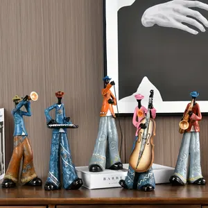 American Band Statue - 1pc Musical Instrument Model Decor, Unique Tabletop Sculpture, Nordic Arts Accent for Living Room, Porch & Study