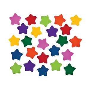 3/4" Bulk 720 Pc. Mini Star Bright Solid Color Rubber Erasers