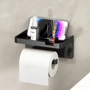 Bathroom toilet paper holder, roll tissue rack, storage shelf, draw-out tissue tube organizer for home restroom (Model: DM622)