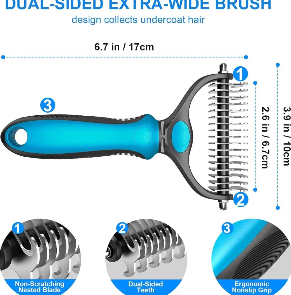 Springw arrivals: Pet grooming brush - Double-sided design, harmless hair removal and depilation base brush, paired with a comb, suitable for dogs and cats