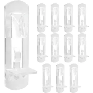 12 Pcs Plastic Locking Shelf Support Pegs, 5mm Clear Self-Locking Cabinet Shelf Pins Clips for Kitchen Furniture Bookcase Closet, Fit 5mm Diameter Hole & 3/4 Inch Shelf