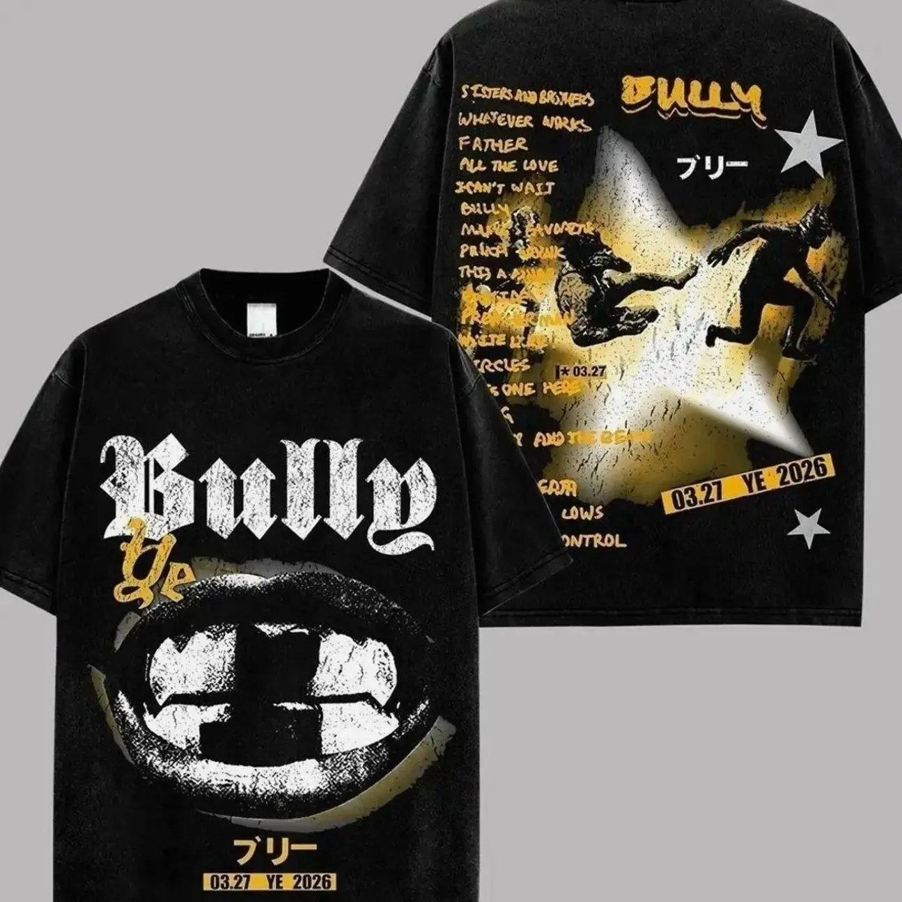 Bully Album 2026 Premium Washed Cotton T-Shirt (Made In US), Ye Rap Graphic Tee, Hip Hop Streetwear Shirt, Urban Music Album Design Tee, Vintage Rap Merch, Unisex Fan Gift 2HM