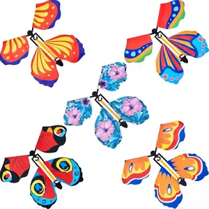5 Pcs Butterfly Wind up Magic Flying Butterfly Cards, Band Wind Up Flying Butterfly Surprise Paper Butterflies in The Book