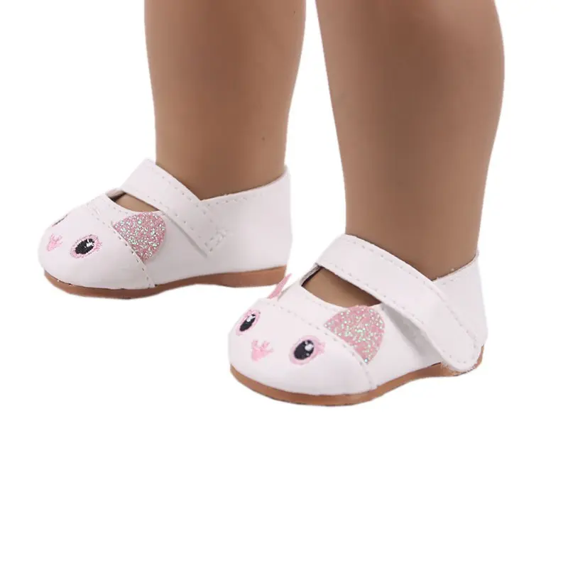 Cute Bunny Shoes for 18 Inch Dolls, Doll Accessories, Casual Fashion Footwear, Perfect Birthday Gift or Holiday Toy Present, Adorable Design