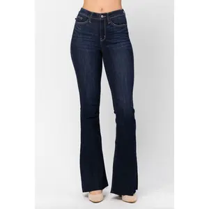 Judy Blue Raw Hem Tall Flare Jeans