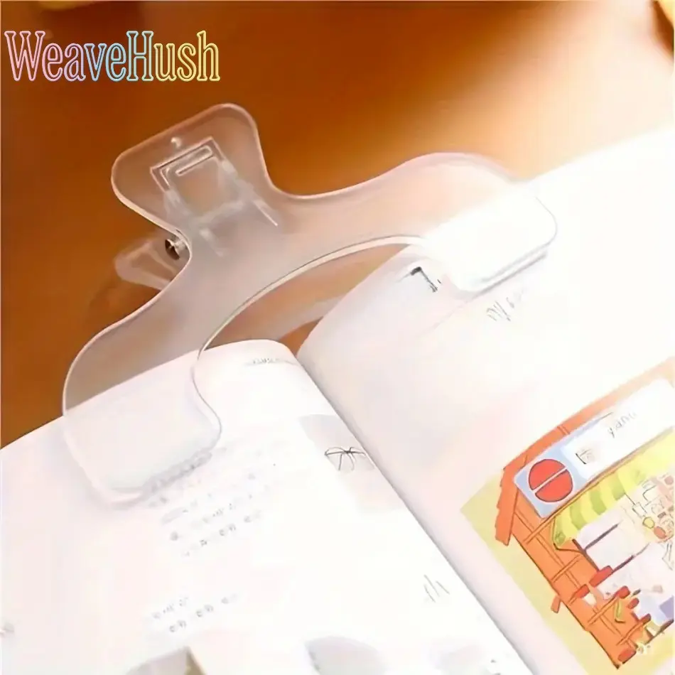3pcs Premium Recycled Plastic Book Clips - Transparent, Narrow Ruling Document Holders, Multifunctional Indoor Recreation Stationery for Students, Document Holder