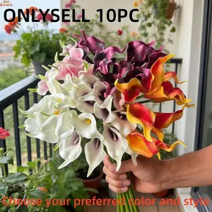 Realistic Artificial Calla Lily Arrangement, Realistic Artificial Flowers, Faux Flower for Wedding Ceremony Reception Decor, Silk Petal for Bridal Bouquet Arch Centerpiece, Floral Accent for Event Planners, US Wedding Supply, Faux Flower Decorations