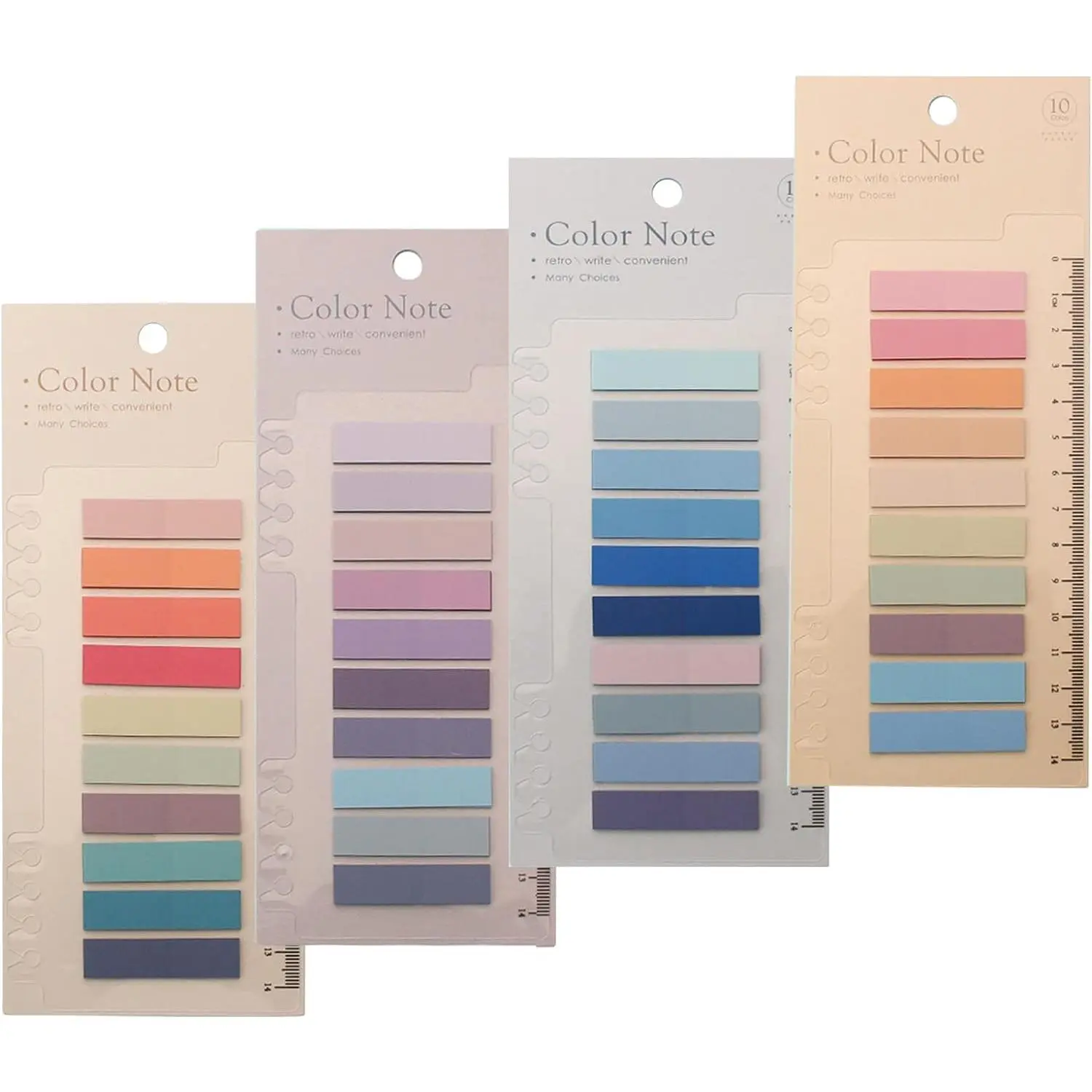 800-Count Transparent Adhesive Tabs (40 Different Colors) - 0.4in Writable 4-Sheet Strip Index Dividers with Ruler, Book Accessories for Page Marking, Office Supplies for Colleagues