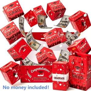 New Graduation Surprise Pop-Up Gift Box with 20pcs Bounce box, Graduation Cash Burst Gift Box Set, Pop-Up Surprise Money Box, Creative Folding Bounce Red Envelope Box, Suitable for Anniversary & Graduation Gifts, 2026 Graduation Presents