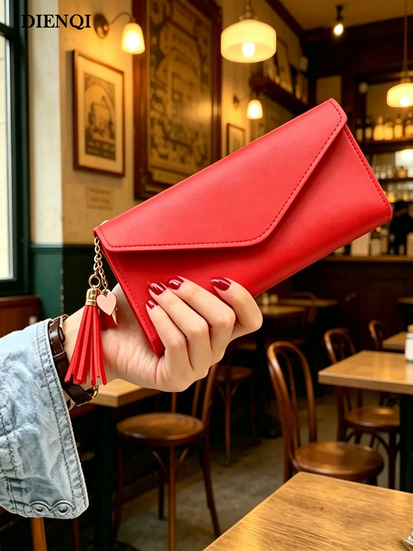 Women's Stylish Clutch Wallet, Durable Fashion Wallet, Casual Trendy Wallet, PU Leather Tassel Coin Purse, Slim Credit Card Holder, Perfect for Daily Use, Elegant Female Accessory