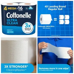 ULTRA SOFT BATH TISSUE – 4 MEGA ROLLS (284 SHEETS PER ROLL)