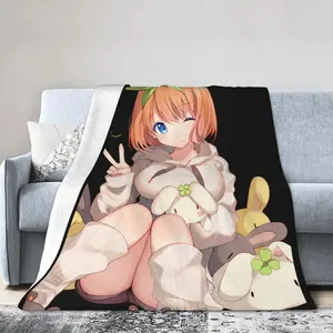 The Quintessential Quintuplets Yotsuba Ultra-Soft Micro Fleece Blanket Super Soft Throw Blanket Flannel Fleece Blanket for Couch Bed Sofa Travelling Camping 80"x60" 723