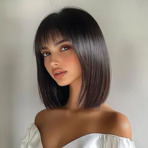 SMILCO/8-inch | Cool Brown | Straight Hair with hair bangs | #Summervibes SM7252