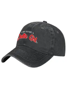 Oh Become a Delta Girl Scholarship Sisterhood Baseball Cap Black with Red Lettering Non Stretch Fabric Machine Washable for Sisterhood Members and Scholarship Recipients Greek Life Gifts