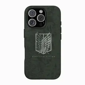 Attack on Titan Survey Corps Emblem Phone Case, Wings of Freedom HD Metal Plaque Cover, Compatible with iPhone X, 11, 12, 13, 14, 15, 16, 17 & more