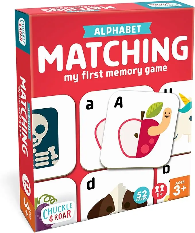 Alphabet Matching Memory Game for Kids Ages 3+ – Preschool Letter Matching Board Game for Toddlers, Uppercase & Lowercase ABC Learning Game