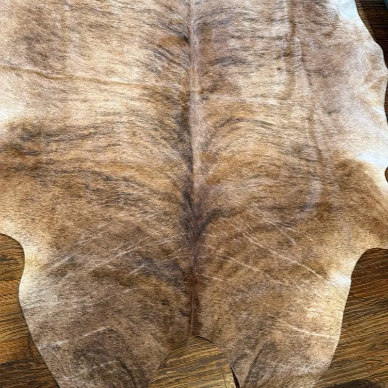 Genuine 7x7ft Brindle Cowhide Rug,