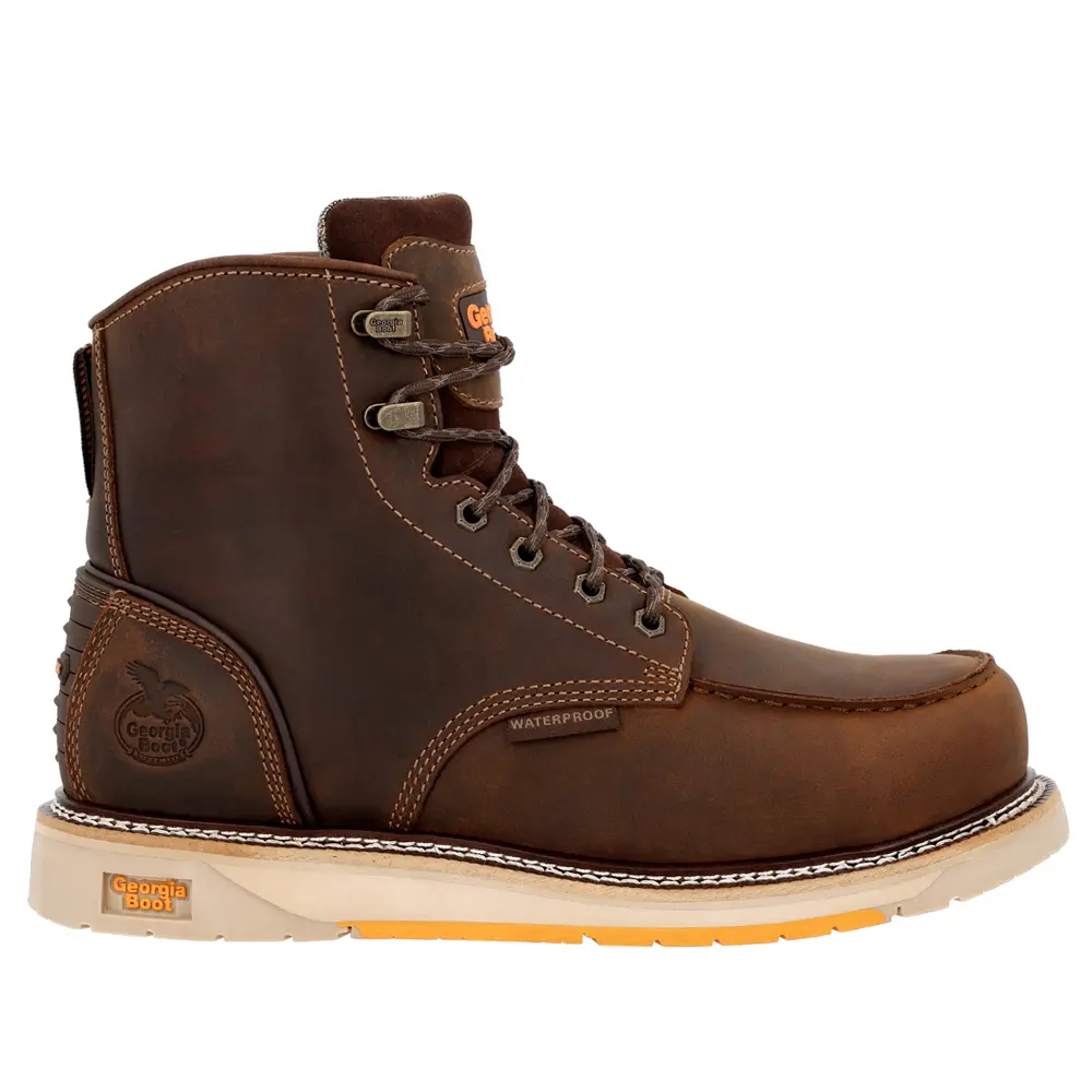 Georgia Boot Mens Amp Lt 6 Inch Slip Resistant Soft Toe  Work/Duty - Brown