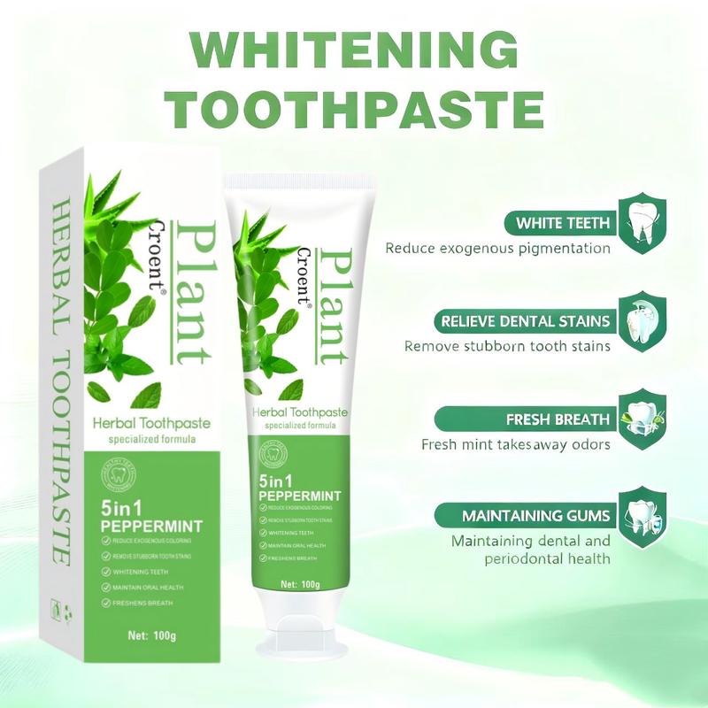 3PCS Herbal Toothpaste Mint-enhanced Formula for Visibly Whiter Fresher Smile Herbal Toothpaste Set for Daily Oral Hygiene