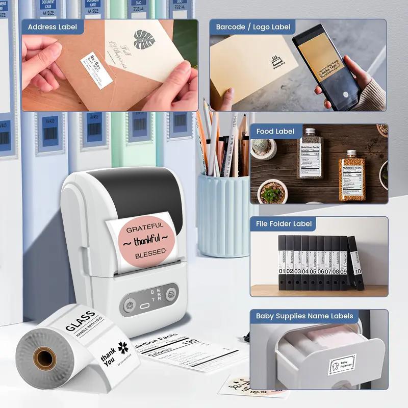 Mutipurpose Mini Label Maker Machine with Tape - Wireless Connection Thermal Label Printer Bluetooth Label Maker Machine, Mini Printer Sticker Maker for Home, Office, Organization, Small Business, Sticker Printer for Phones