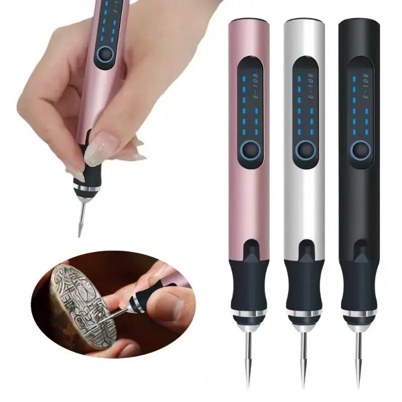 USB Rechargeable Cordless Engraving Machine Portable DIY Rotary Engraver for Jewelry Wood Glass Stone Carving with Comfortable Grip & High Efficiency