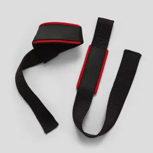 Lifting Straps |   Premium Padded Weightlifting Straps - Black/Red